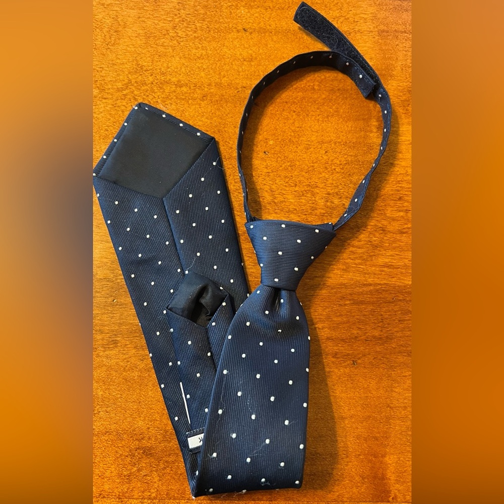 Navy blue with White Polka Dot kids necktie